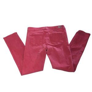 PAIGE SKYLINE SKINNY JEANS RED MID RISE STRETCH LUXE DENIM WOMENS SIZE 31